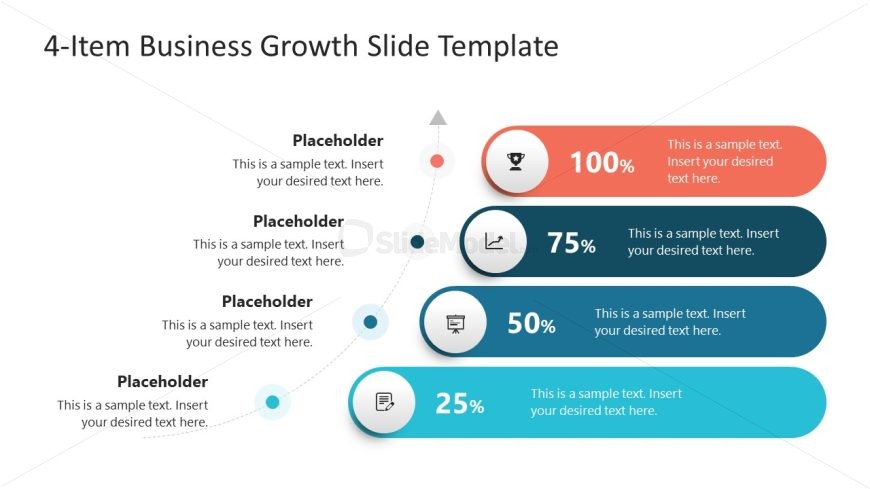 Editable 4-Item Business Growth Diagram for PowerPoint