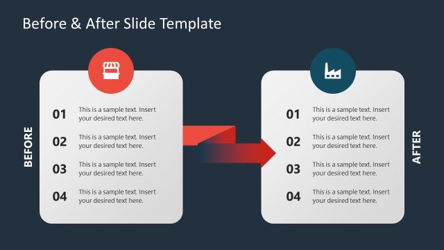 Before & After Slide with Two Blocks & Infographics