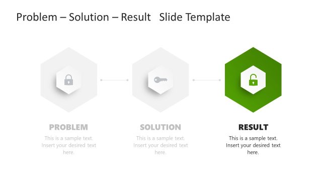 Green Hexagon Diagram Slide – Problem Solution Result Template