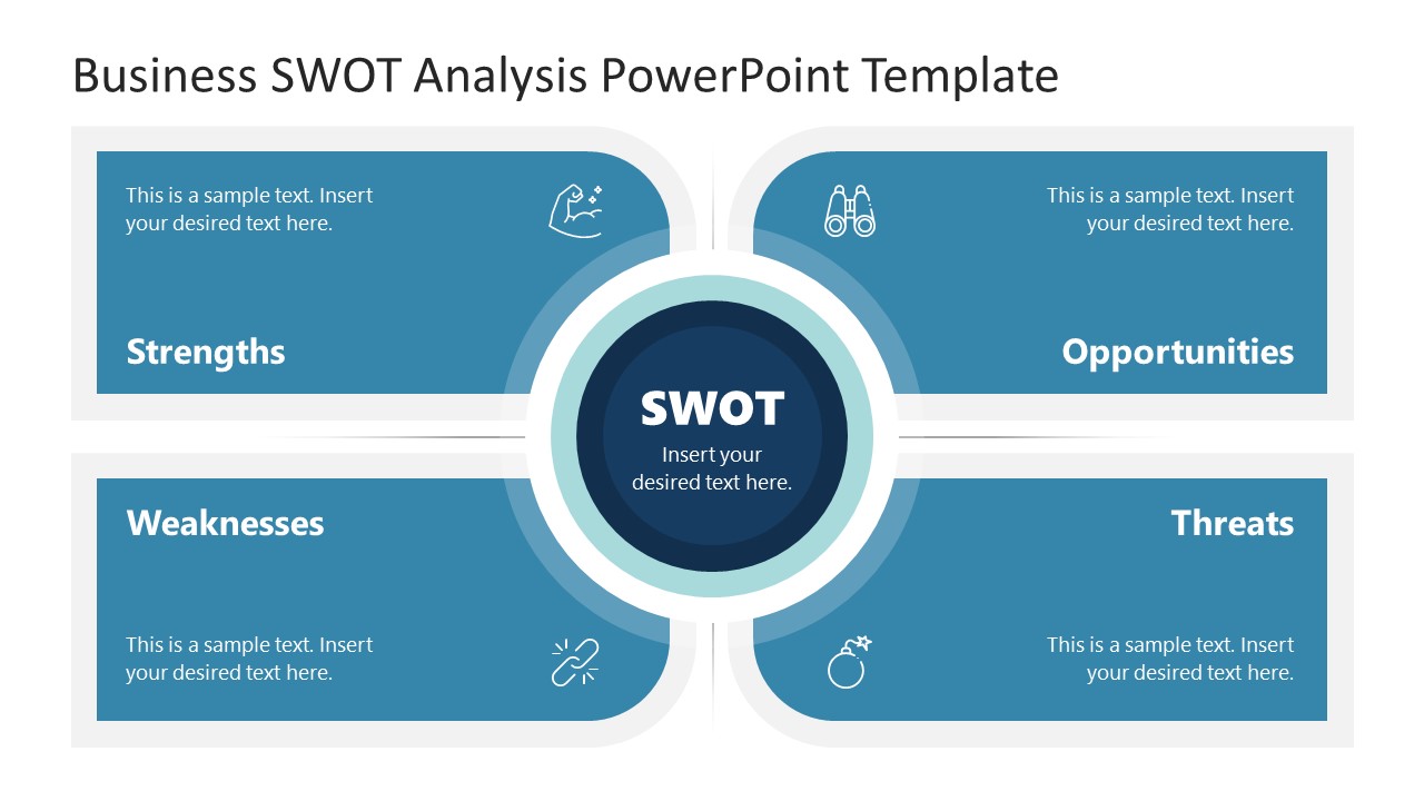 Editable SWOT Analysis Diagram Template Slide for Presentation