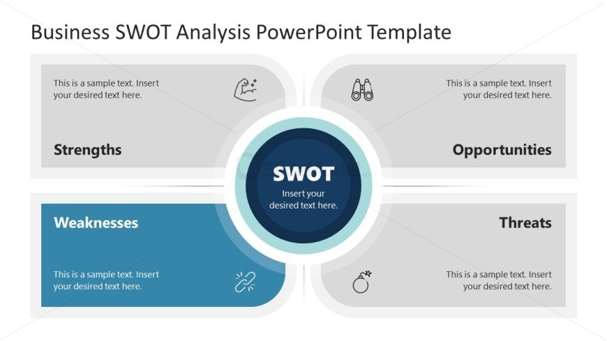 Weakness SWOT Analysis Spotlight Slide for PowerPoint