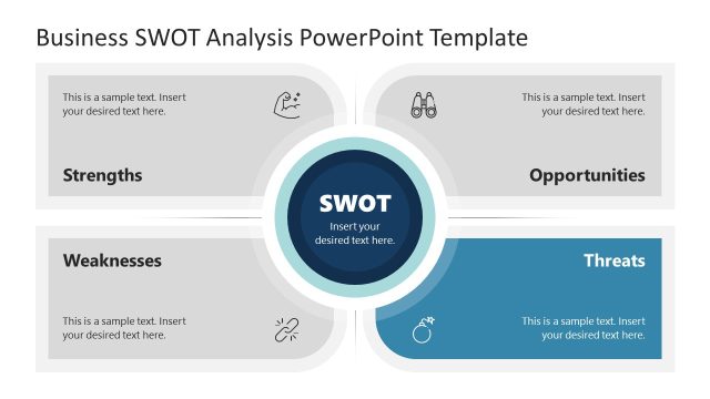 Editable Threats Slide for Business SWOT Presentation