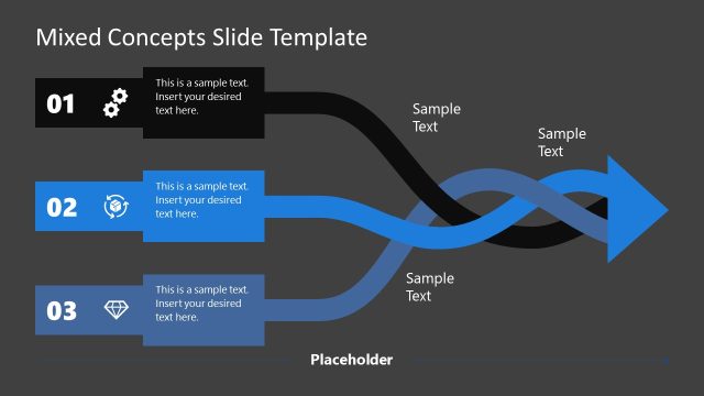 Mixed Concepts Arrow Diagram for PPT