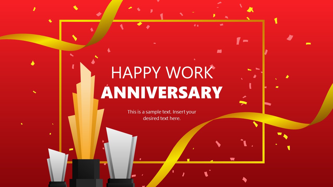 Title Slide - Happy Work Anniversary Template for PowerPoint Presentation