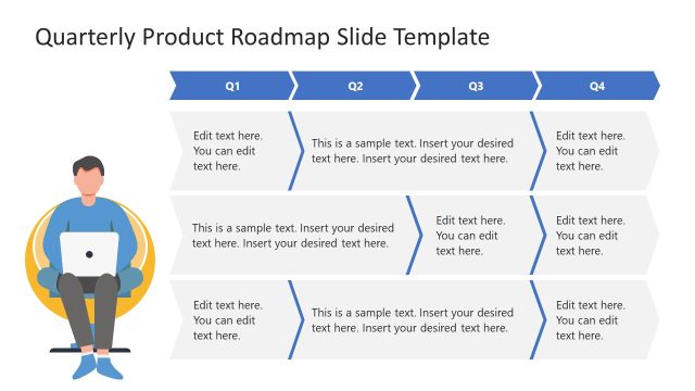 Quarterly Product Roadmap Slide with Four Columns