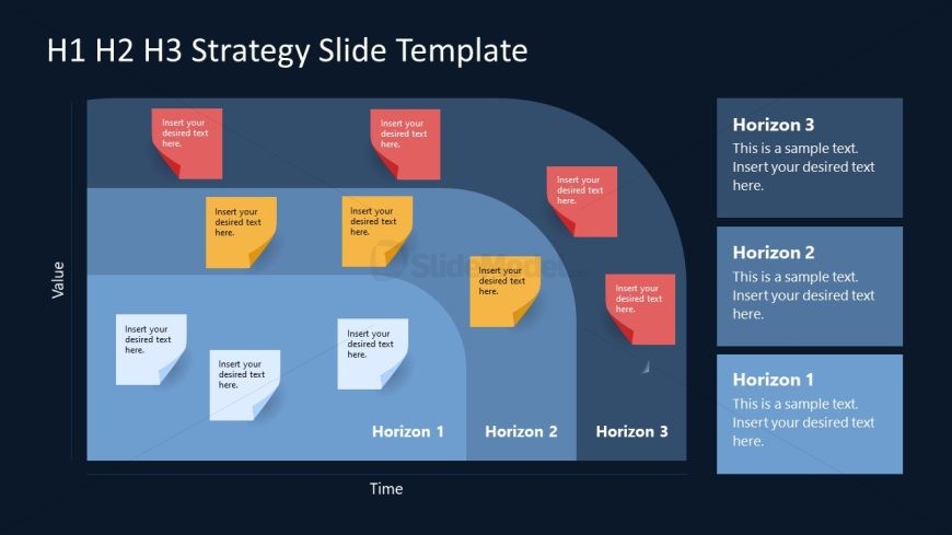 PPT Dark Background Slide for H1 H2 H3 Strategy McKinsey Presentation