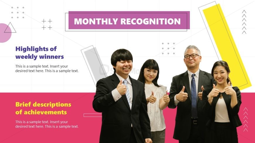 Monthly Recognition Slide for Operations Metrics Recognition Program