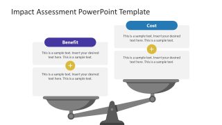 Impact Assessment PowerPoint Template with Weight Balance Diagram