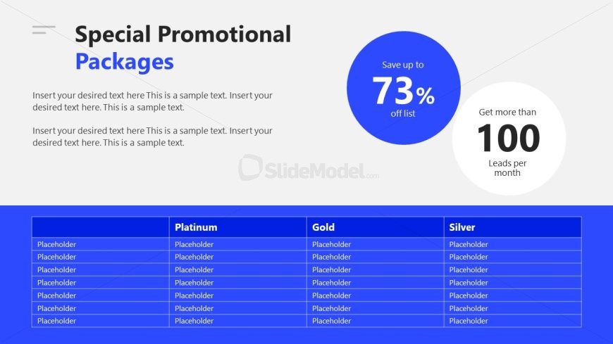 Web Publisher Media Kit PPT Template Slide for Special Promotional Packages 