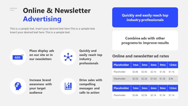 Web Publisher Media Kit Presentation Template for PowerPoint