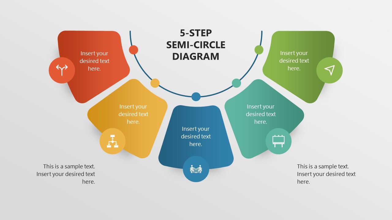 5 Step Semi Circle Diagram Template For Powerpoint 4935