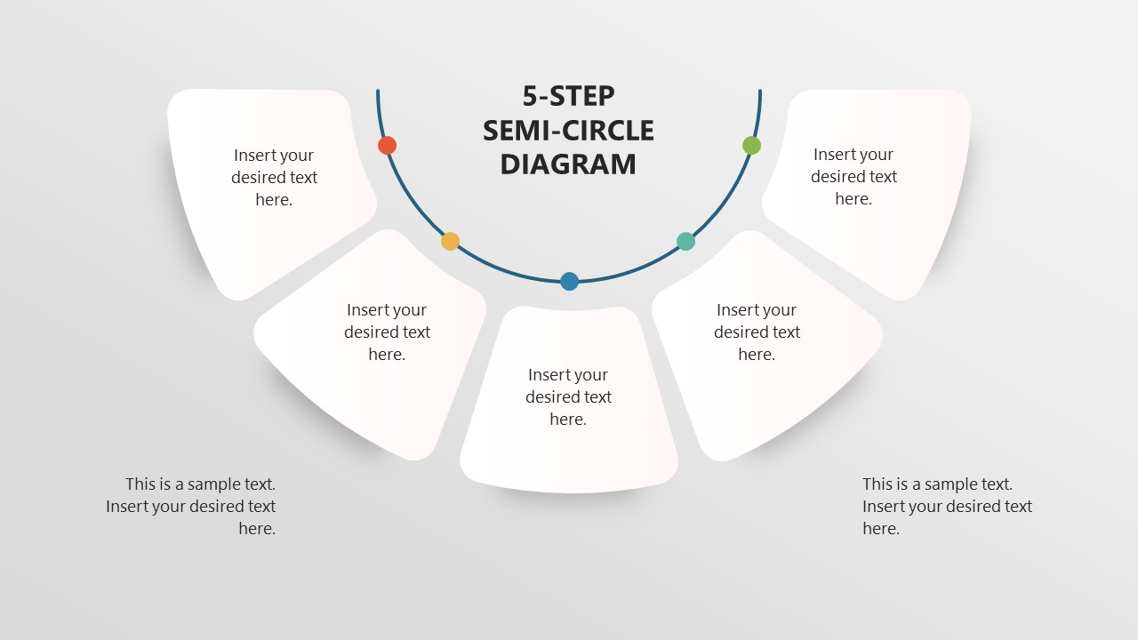 5 Step Semi Circle Diagram Template For Powerpoint 6546