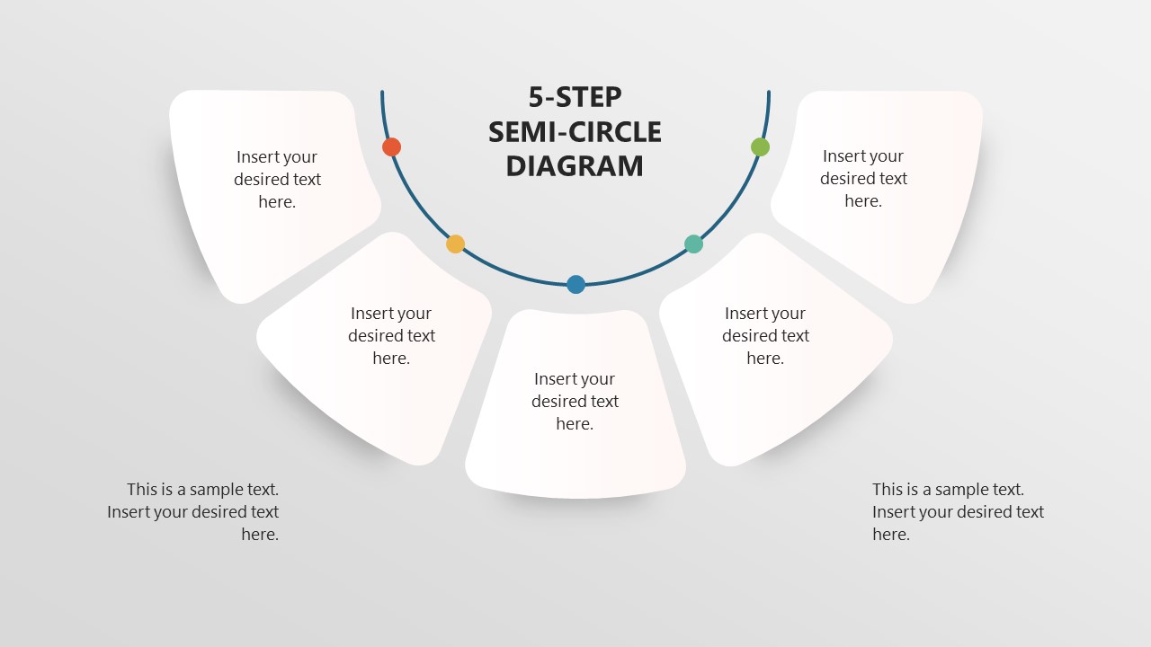 5 Step Semi circle Diagram Template For PowerPoint