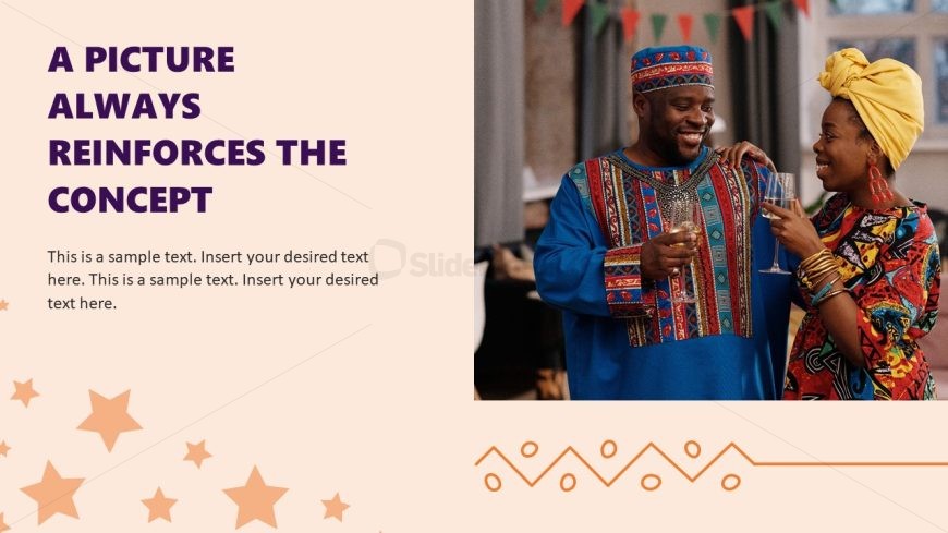 Kwanzaa Template for Presentation with Placeholder Image