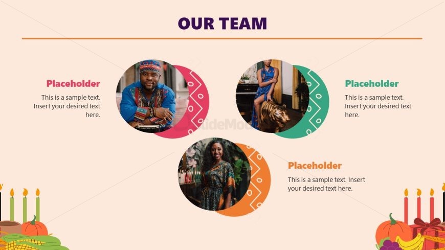 Our Team Slide Template for Kwanzaa Presentation