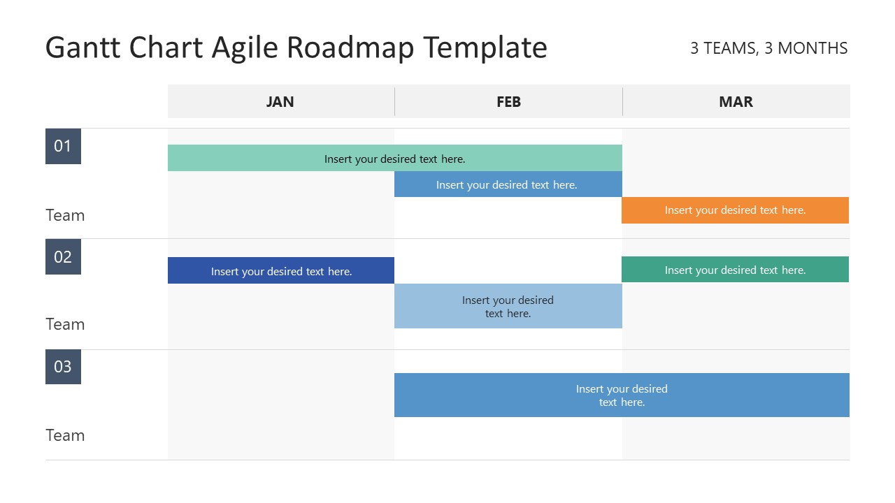 PPT Template for Gantt Chart Agile Roadmap Presentation 