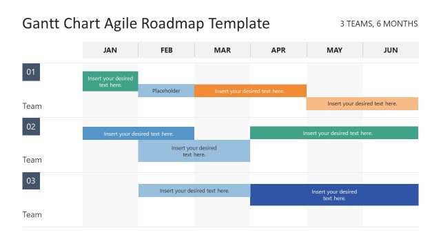 Editable Gantt Chart Agile Roadmap PPT Template