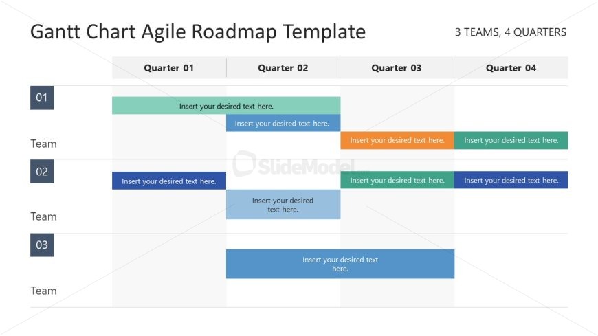 Template Slide for Gantt Chart Agile Roadmap 