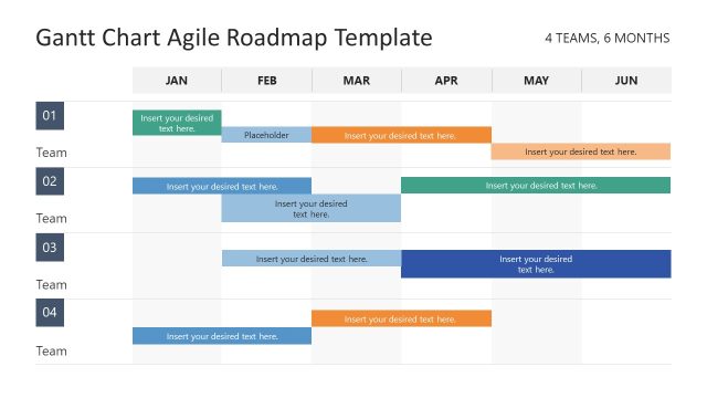 Gantt Chart Agile Roadmap PPT Template Slide