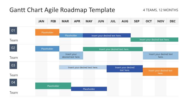 Gantt Chart Agile Roadmap Template Slide