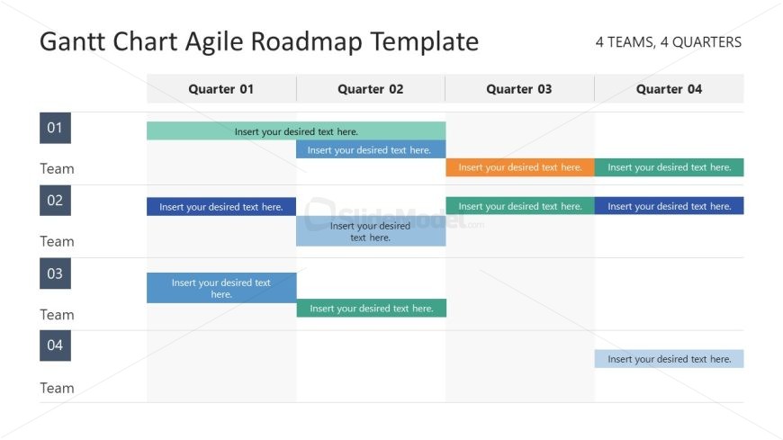 Gantt Chart Roadmap Agile PowerPoint Slide 