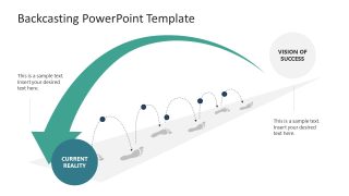 Customizable Backcasting PPT Template with Footprints Illustration