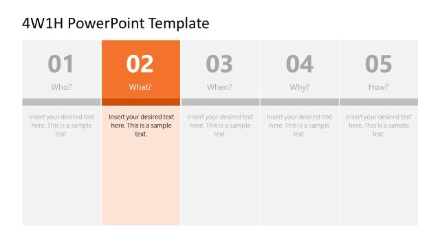 Customizable 4W1H Template for PowerPoint Presentation