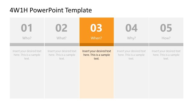 Editable 4W1H PowerPoint Presentation Template