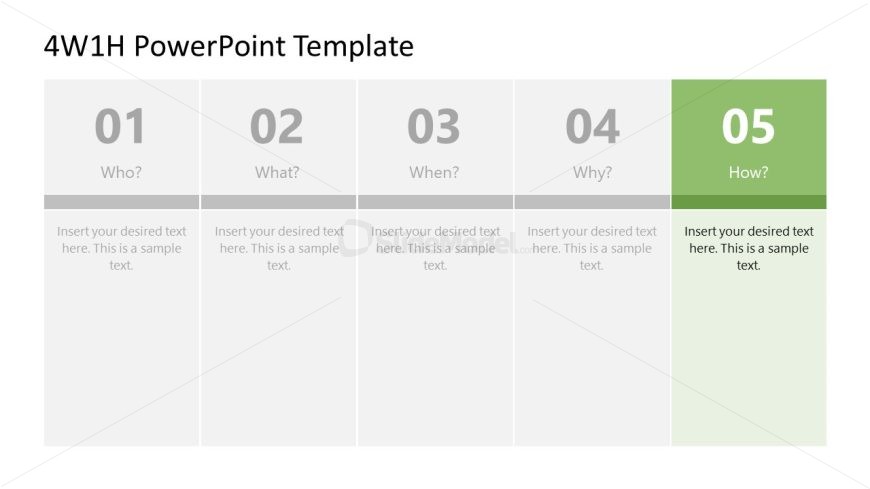 4W1H PPT Template Slide for How Question