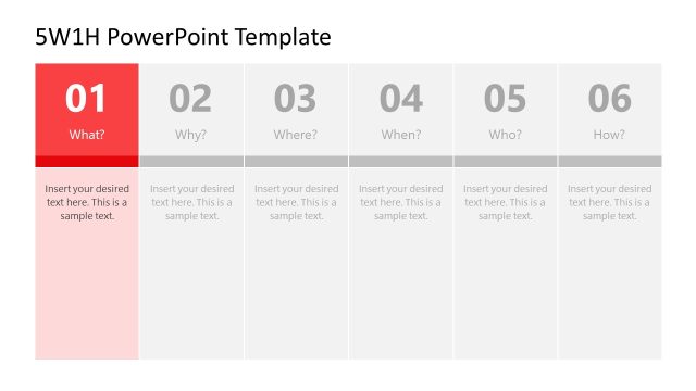 Editable 5W1H PPT Presentation Template
