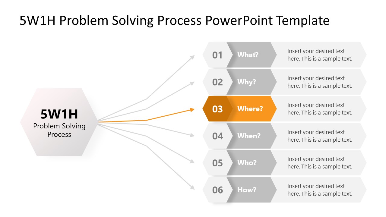 5w1h Problem Solving Powerpoint Template & Presentation Slide