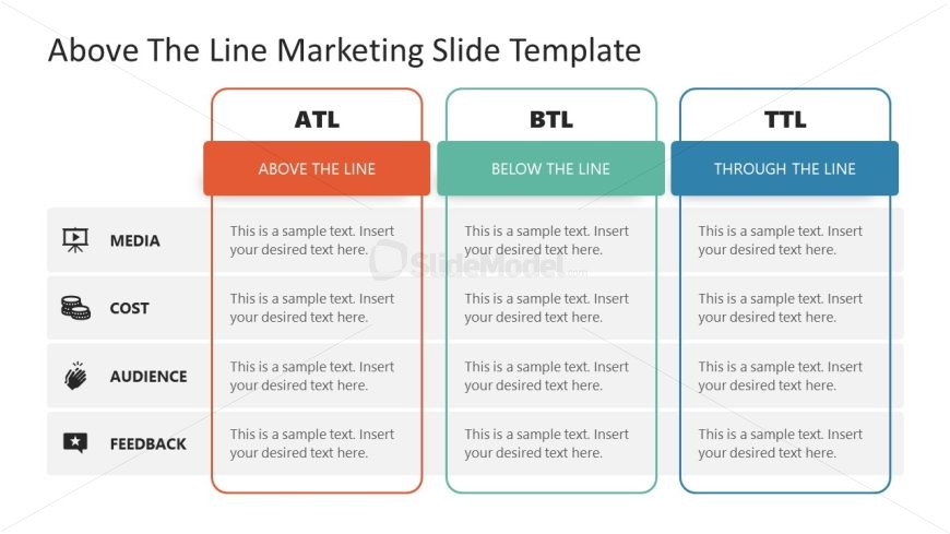 Above the Line Marketing Template Slide