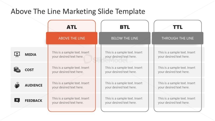 Above the Line Marketing PowerPoint Slide 