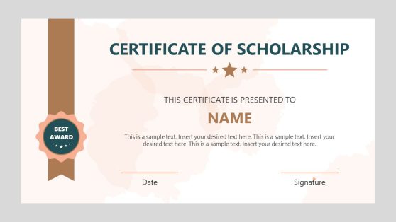 Scholarship Certificate PowerPoint Template
