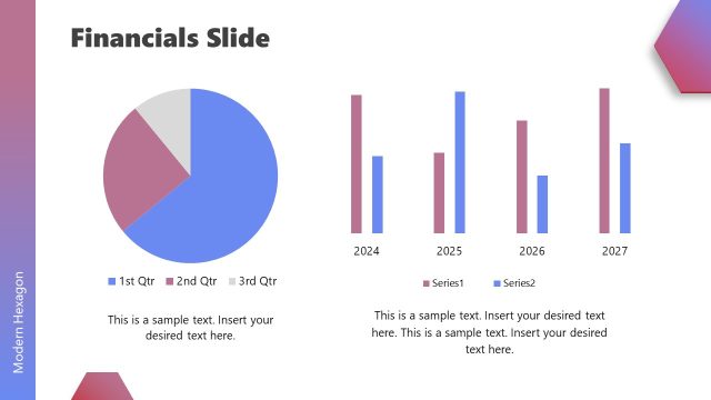Financials Slide – Modern Hexagon Presentation Template