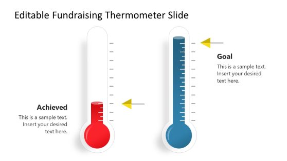 Editable Fundraising Thermometer PPT Presentation Template 