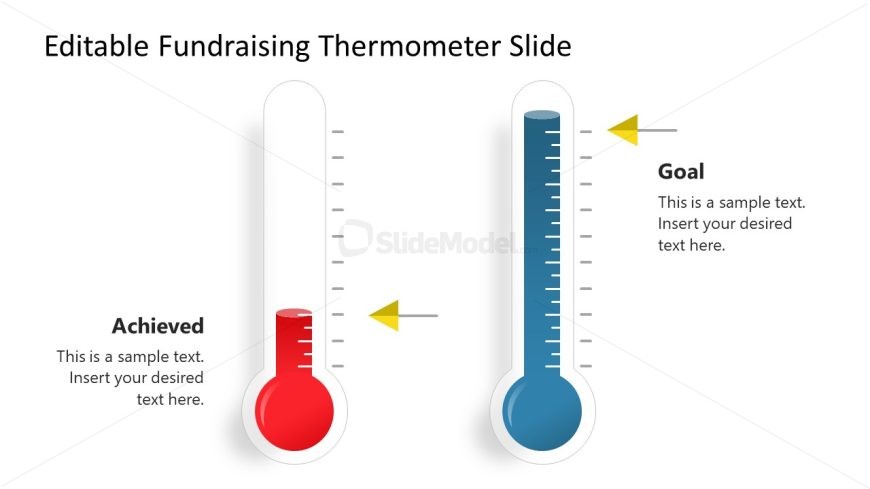 Editable Fundraising Thermometer PPT Presentation Template 