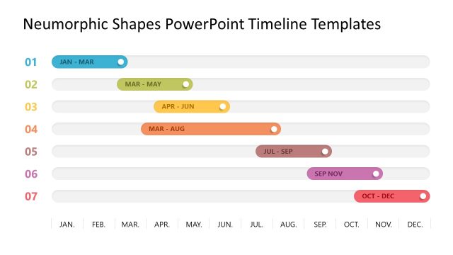 Neumorphic Shapes PowerPoint Timeline Templates