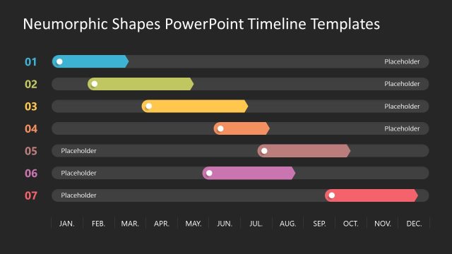 Neumorphic Shapes PPT Timeline Template