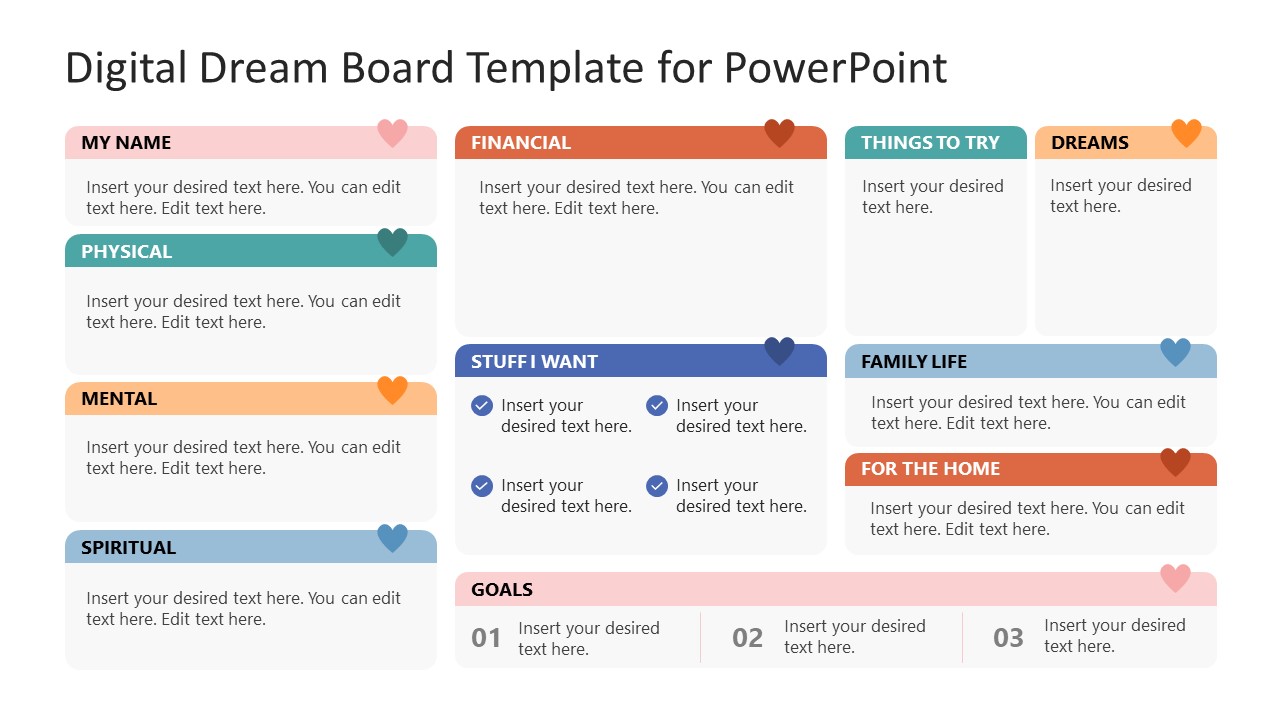 Customizable Digital Dream Board PPT Template 