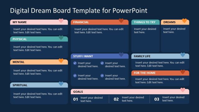 Editable Digital Dream Board PPT Template – Dark Background Slide