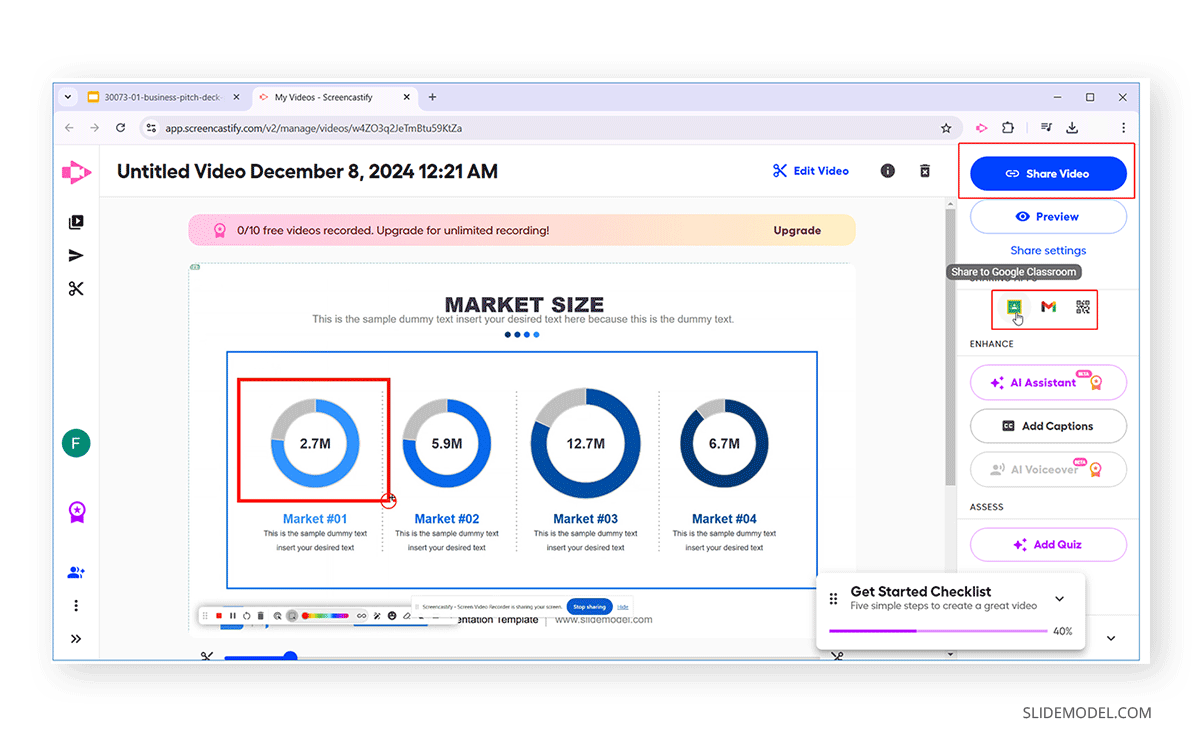 How to share a video from Screencastify