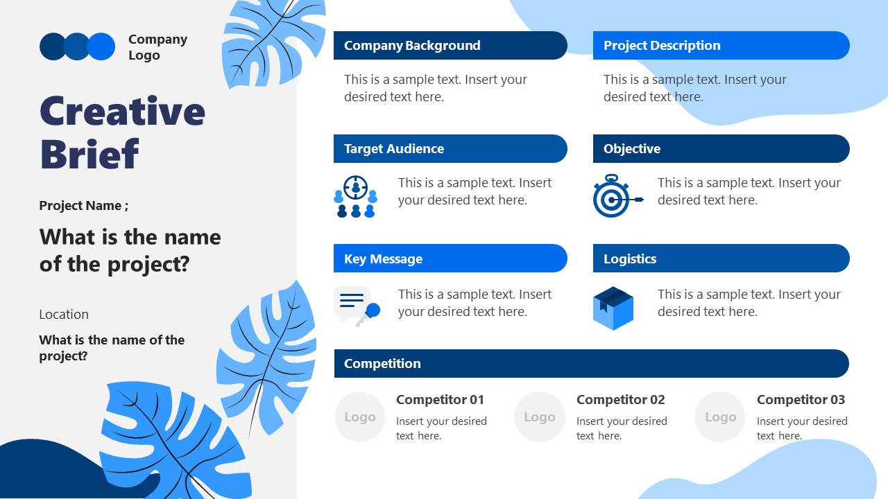 Editable One-pager Creative Brief PowerPoint Template 