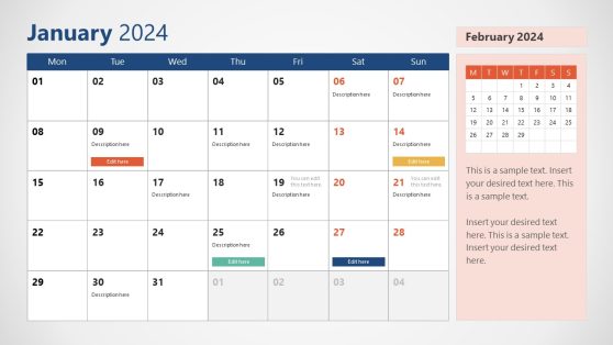 2024 Calendar PowerPoint Template