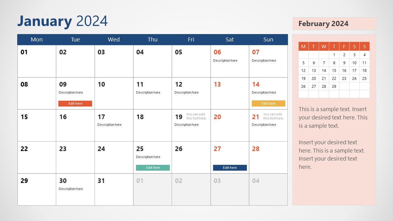 2024 Photo Calendar Template Powerpoint Download Bambi Carlina