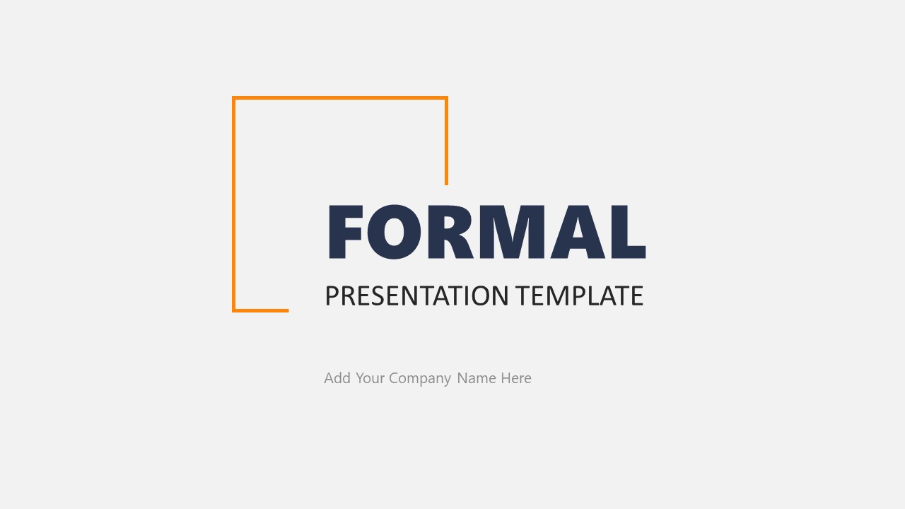 Title Slide - Formal Template for PPT Presentations