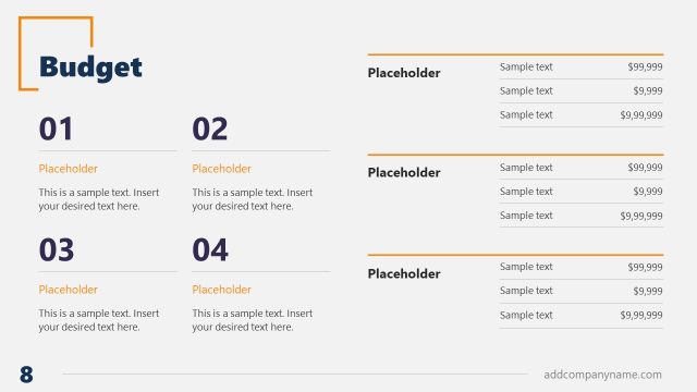 Budget Slide – Formal Business PPT Template