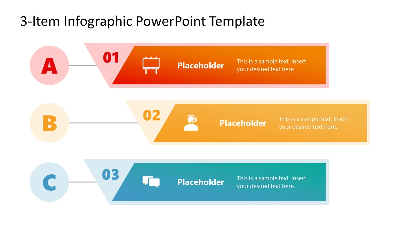PPT Slide Template with 3-Item Diagram