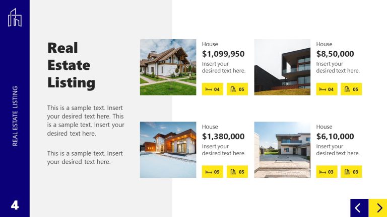 Real Estate Listing PPT Slide Template - SlideModel