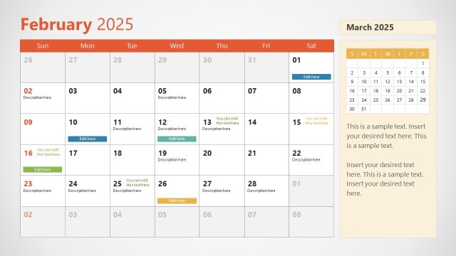 Slide for February – 2025 Calendar